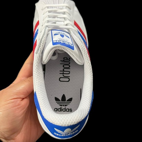 adidas Originals Superstar Boys Casual Sneaker Size 3 White Multi Lace Up - Picture 13 of 16